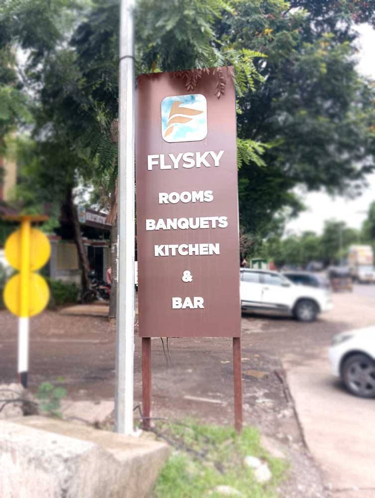 Non Lit 2D Letters Pylon Sign Board